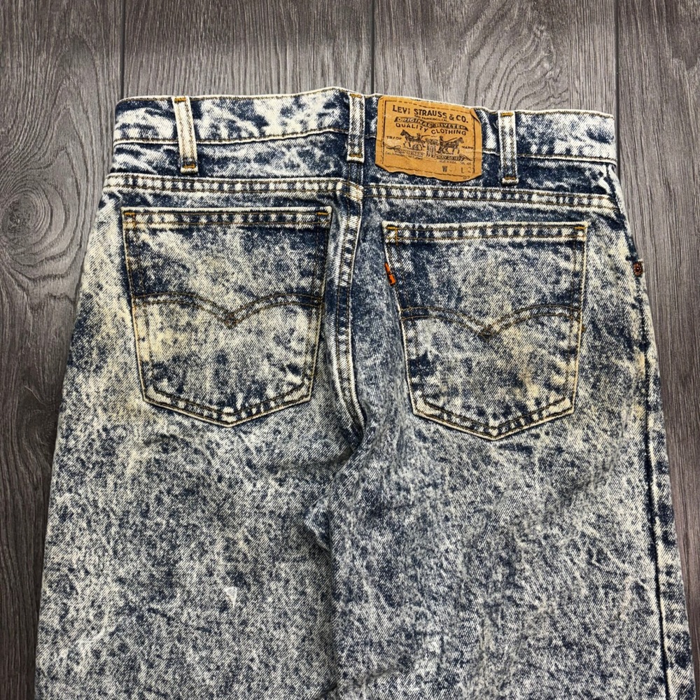 Vintage Levis 550 Acid Wash Jeans Mens 30x32 Orange Tab High Rise Tapered USA - Picture 3 of 12